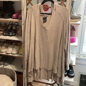 Super oversized hooded pullover sweater.